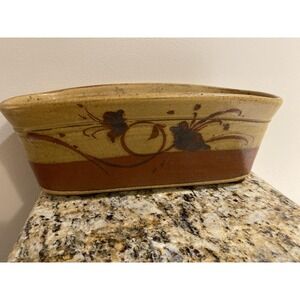 Napa Valley Vintage Terra Cotta Pottery Planter Hand Painted  Rare Oblong Heavy